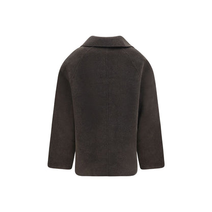 Loulou De Saison Brown Wool Oves Aries Full-Length Jacket