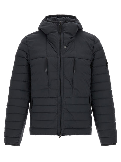 Stone Island Blue Polyamide Full-Length Jacket