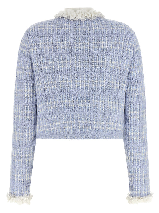 Self-Portrait Blue Cotton Full-Length Jacket