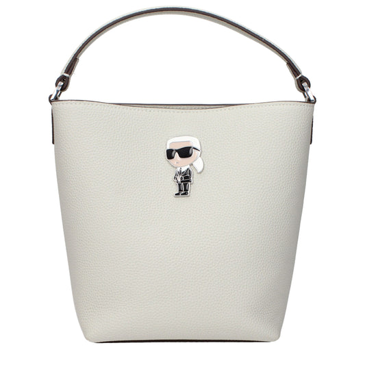 Сива кожена чанта Karl Lagerfeld