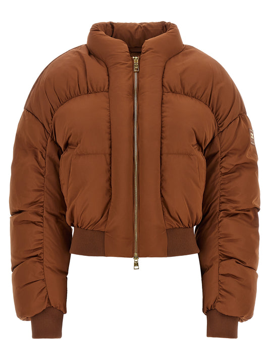 Elisabetta Franchi Brown Polyester Full-Length Jacket