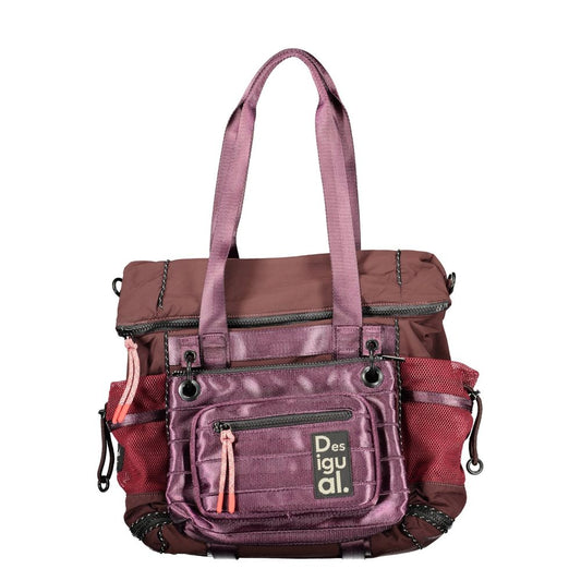 Дамска чанта Desigual, кафява, полиамид