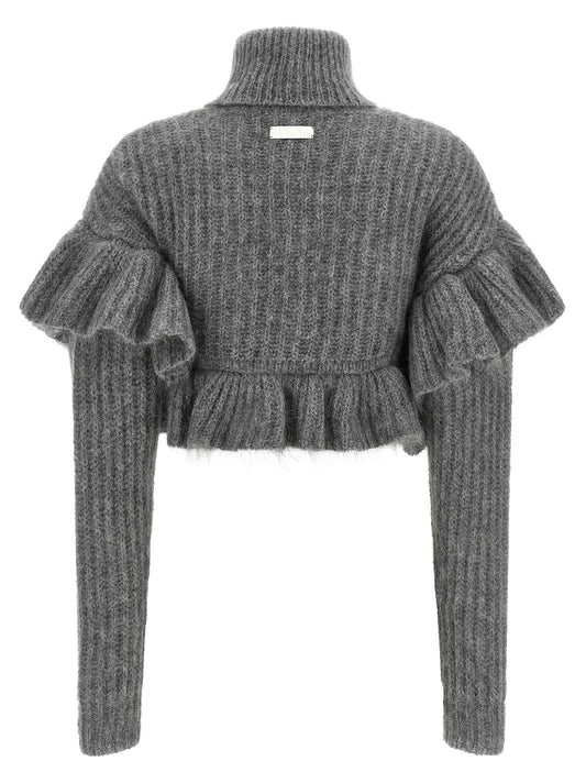 Elisabetta Franchi Gray Mohair Cardigan