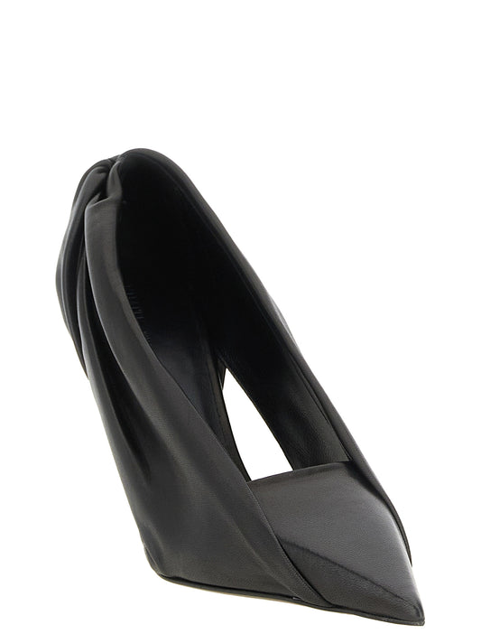 Khaite Black Calfskin High Heel Pumps