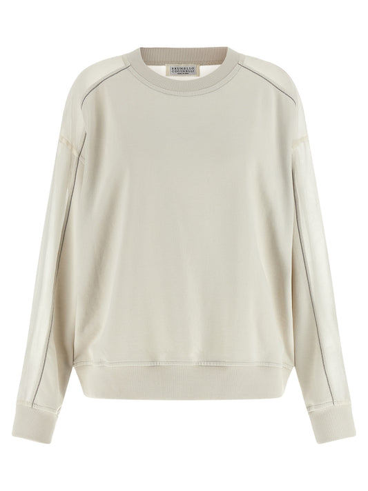 Brunello Cucinelli White Cotton Sweatshirt