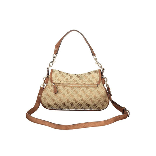 Дамска чанта Guess от бежов полиестер