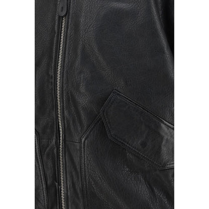 ALPHA INDUSTRIES Black Lambskin Bomber