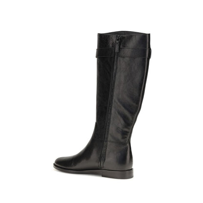 Tory Burch Black Calf Leather Bos Taurus Ankle Boots