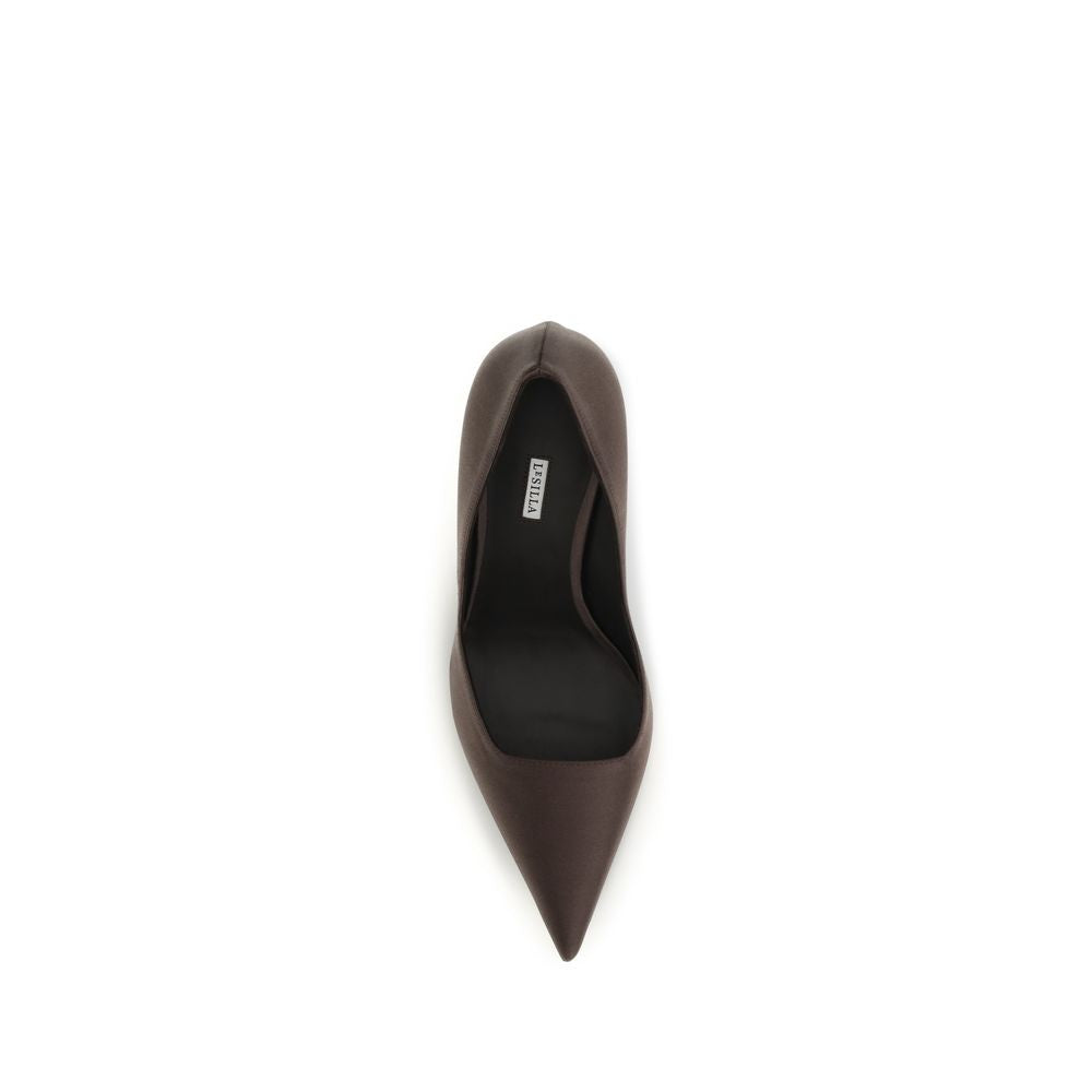 LE SILLA Brown Calf Leather Bos Taurus High Heel Pumps