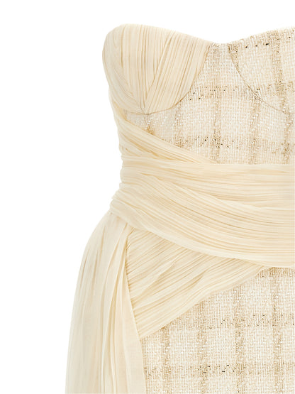 Elisabetta Franchi White Virgin Wool Short Dress