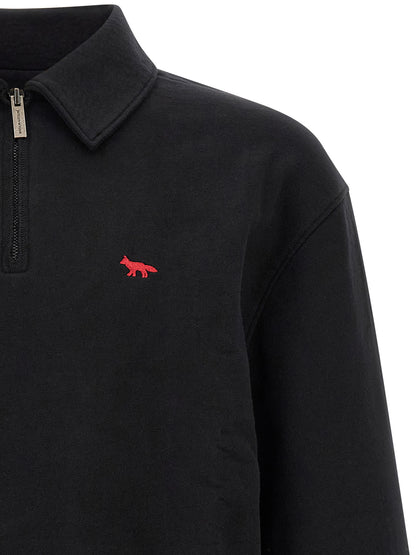Maison Kitsuné Black Organic Cotton Sweatshirt