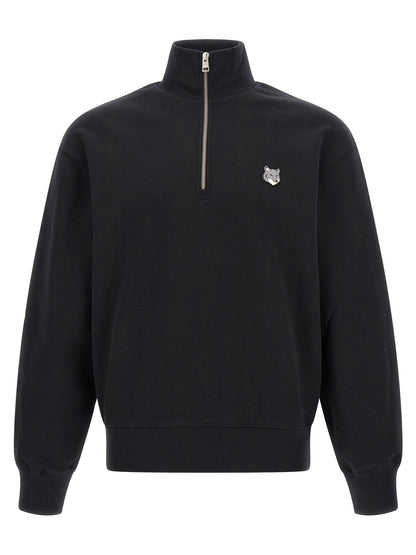 Maison Kitsuné Black Organic Cotton Sweatshirt