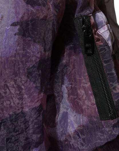 Dolce & Gabbana Purple Camouflage Hooded Men Blouson Jacket