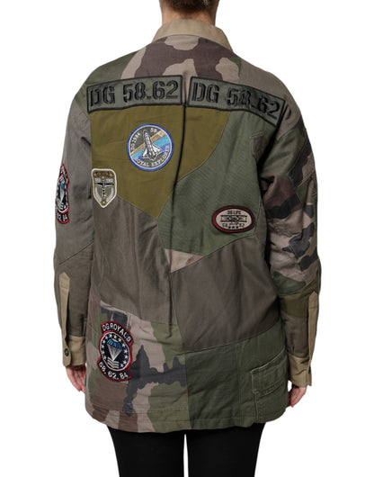 Dolce & Gabbana Military Green Cotton Button Down Jacket
