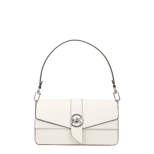 Бяла кожена чанта Michael Kors