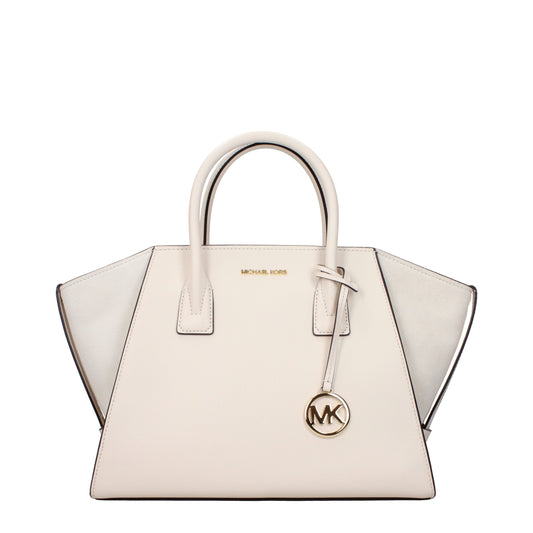 Кожена дамска чанта Michael Kors в бежово