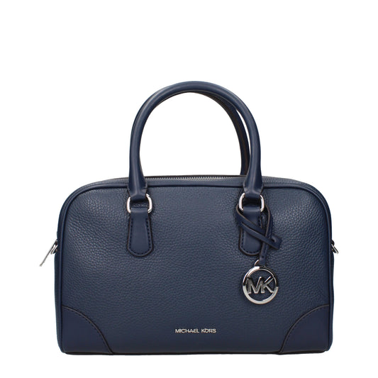 Синя кожена чанта Michael Kors