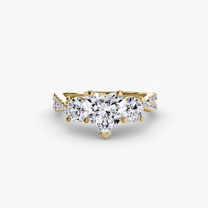 Three-Stone Ring with Pavé Band 2