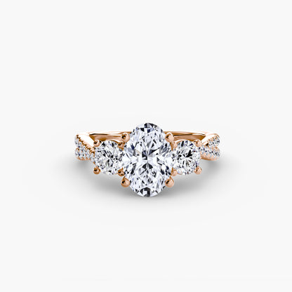Three-Stone Ring with Pavé Band 2