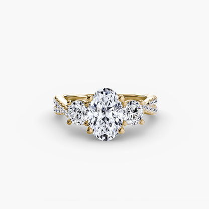 Three-Stone Ring with Pavé Band 2