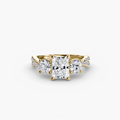 Three-Stone Ring with Pavé Band 2