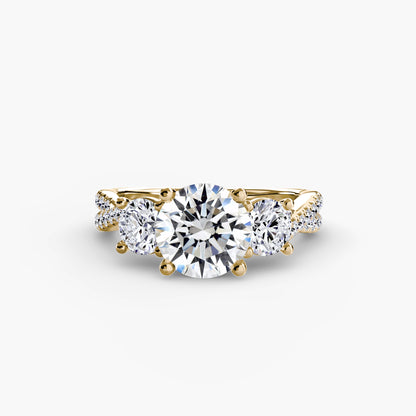 Three-Stone Ring with Pavé Band 2