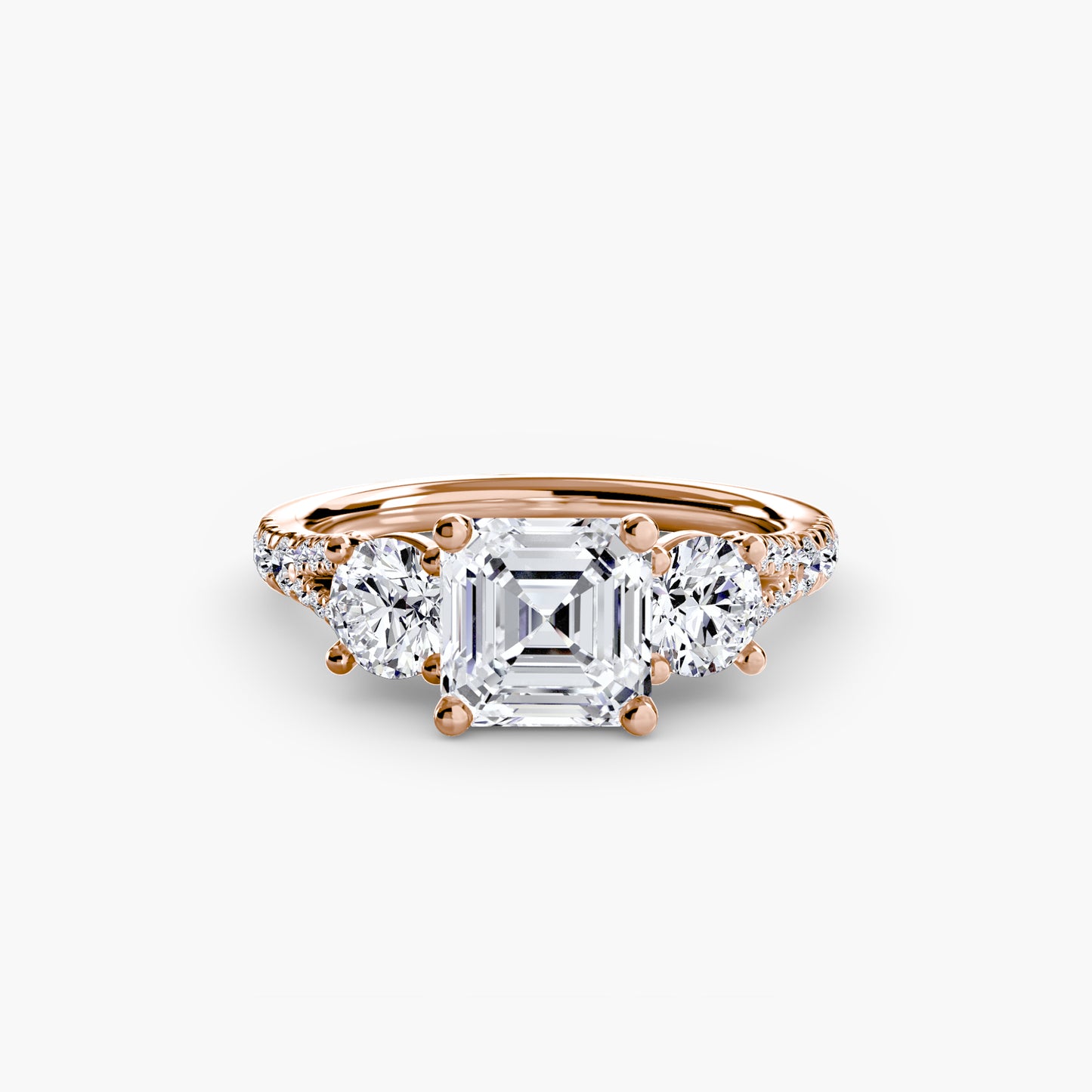 Three-Stone Ring with Pavé Band 3