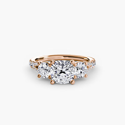 Three-Stone Ring with Pavé Band 3