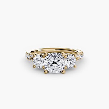 Three-Stone Ring with Pavé Band 3