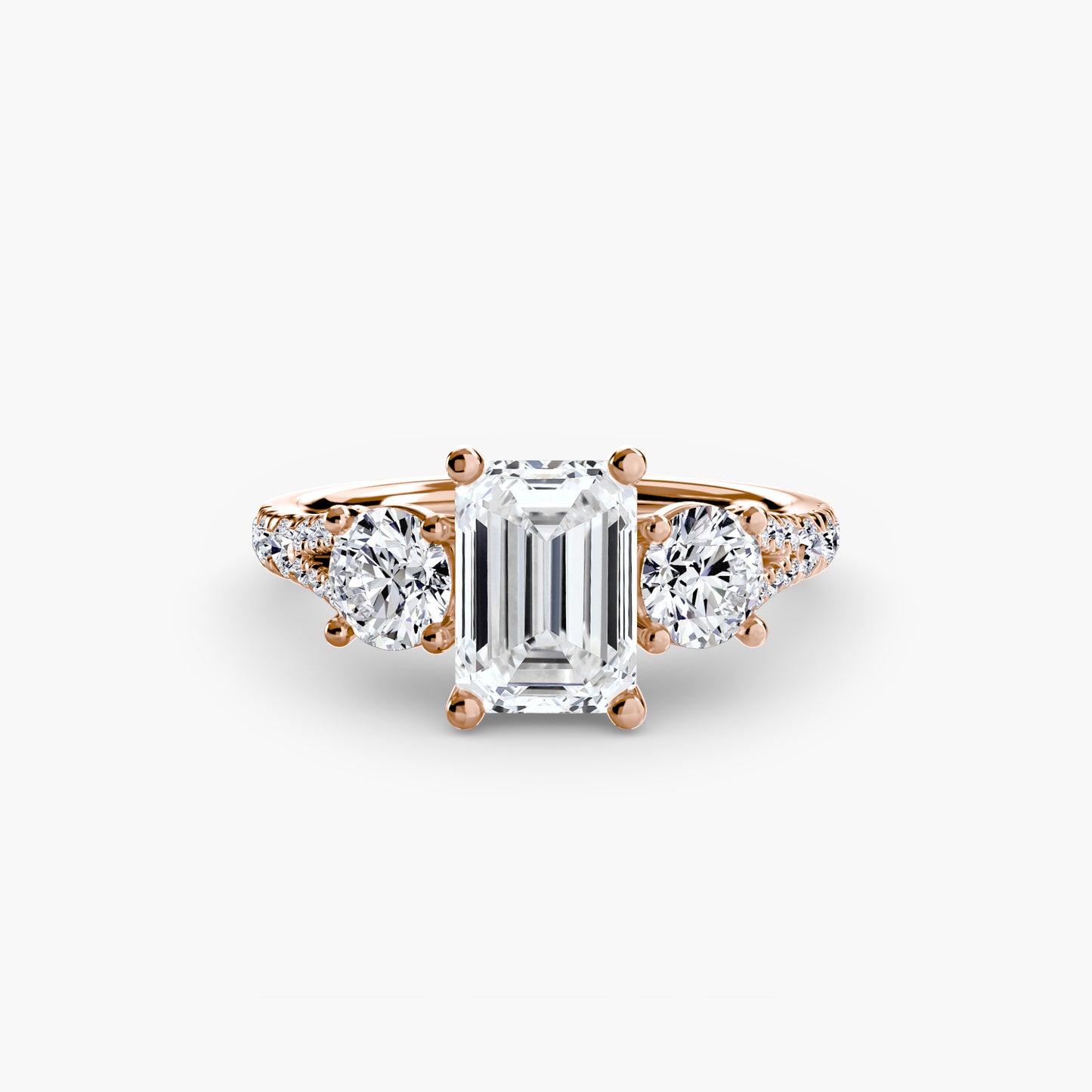 Three-Stone Ring with Pavé Band 3