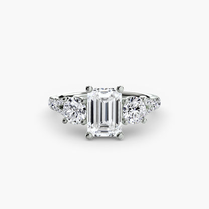 Three-Stone Ring with Pavé Band 3