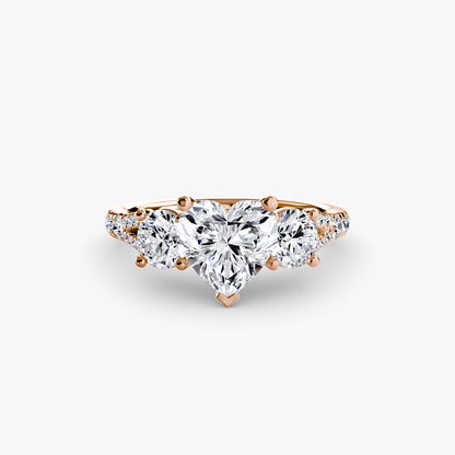Three-Stone Ring with Pavé Band 3