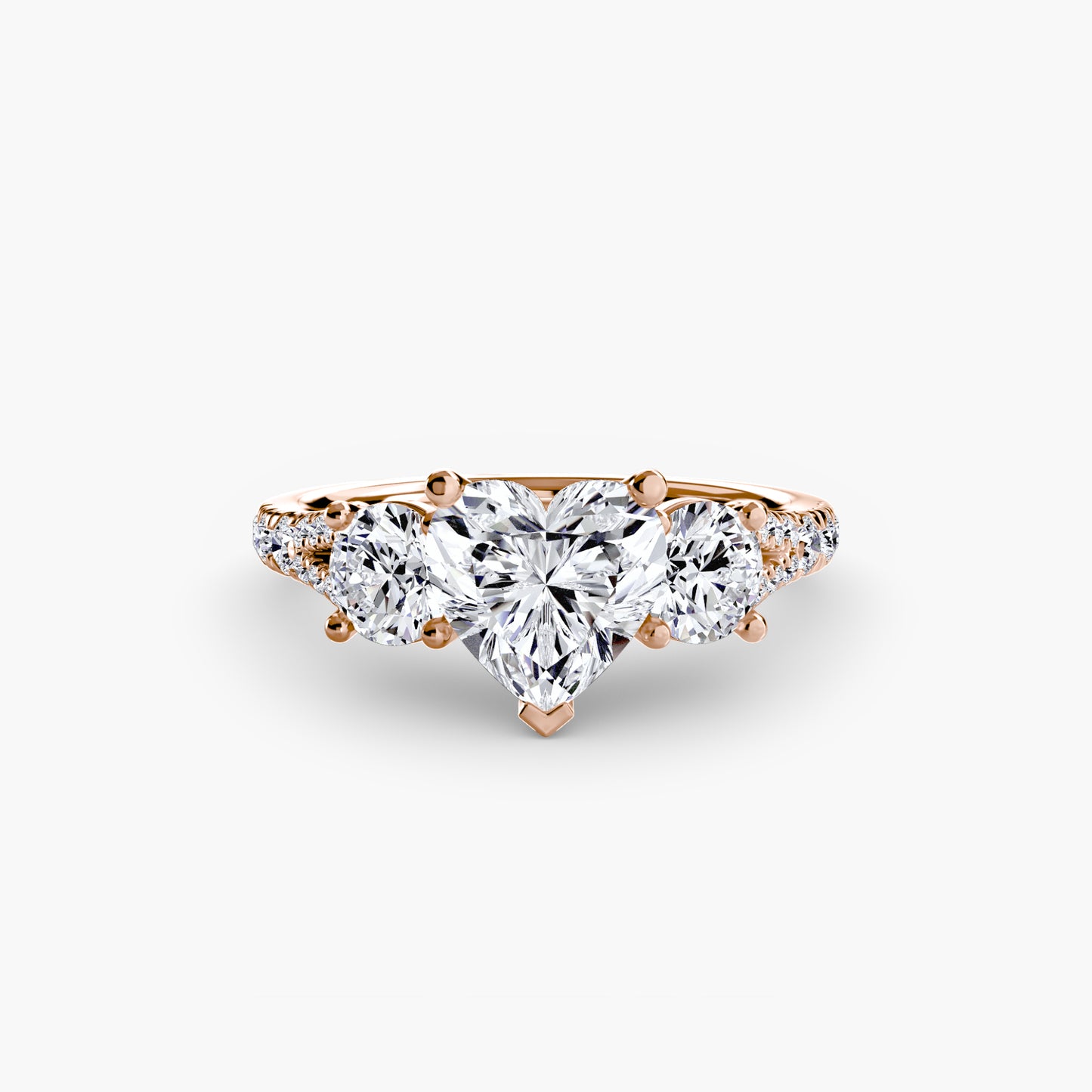 Three-Stone Ring with Pavé Band 3