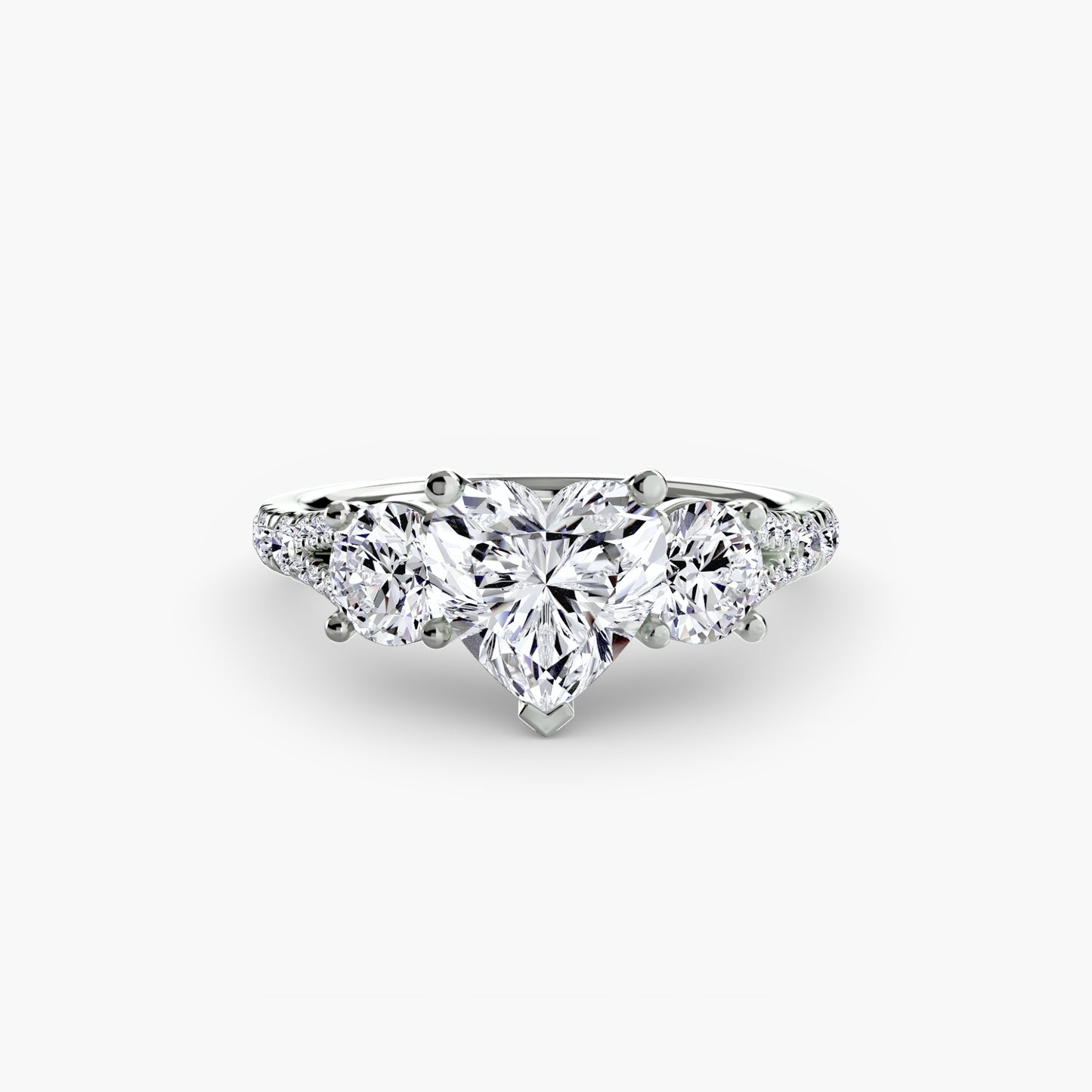 Three-Stone Ring with Pavé Band 3