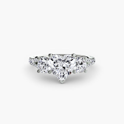 Three-Stone Ring with Pavé Band 3