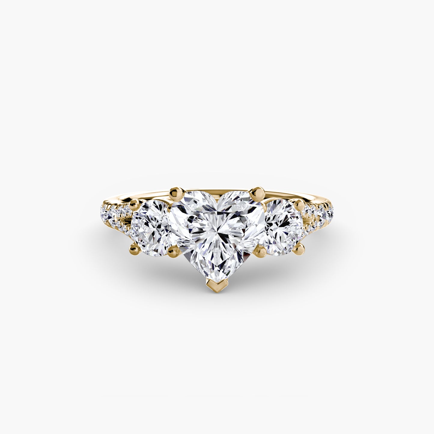 Three-Stone Ring with Pavé Band 3