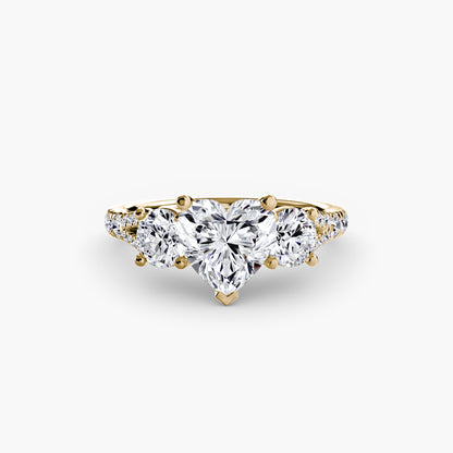 Three-Stone Ring with Pavé Band 3
