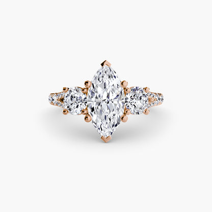Three-Stone Ring with Pavé Band 3