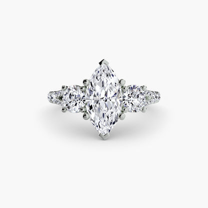 Three-Stone Ring with Pavé Band 3