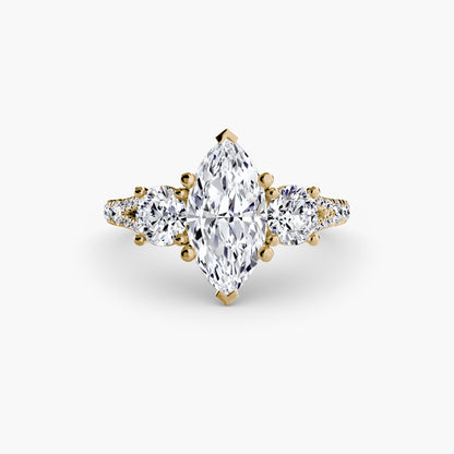 Three-Stone Ring with Pavé Band 3
