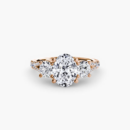 Three-Stone Ring with Pavé Band 3
