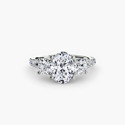 Three-Stone Ring with Pavé Band 3