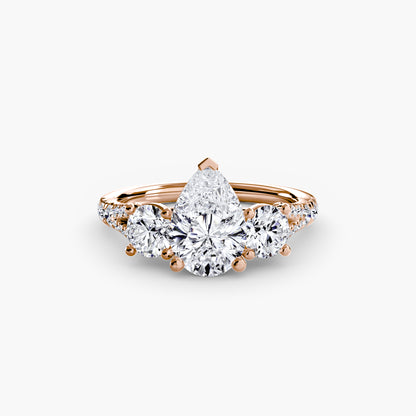 Three-Stone Ring with Pavé Band 3