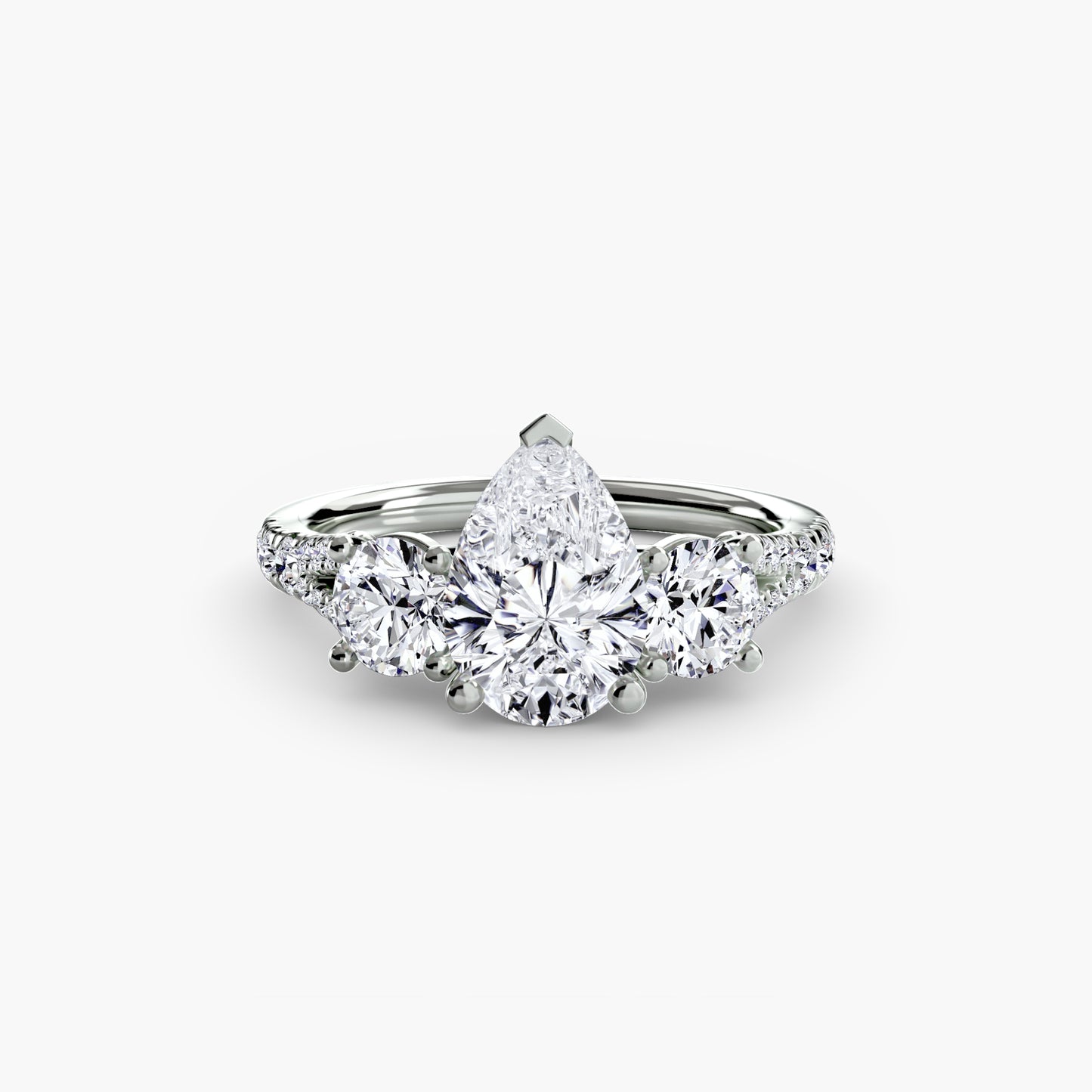Three-Stone Ring with Pavé Band 3