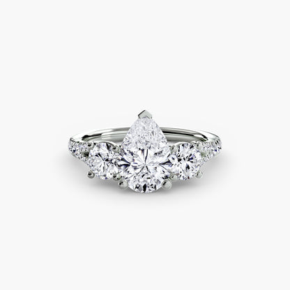 Three-Stone Ring with Pavé Band 3