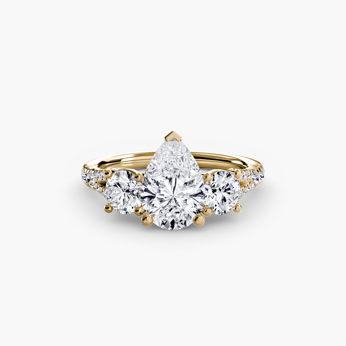 Three-Stone Ring with Pavé Band 3