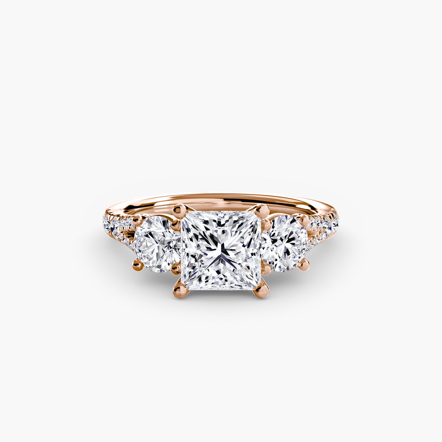 Three-Stone Ring with Pavé Band 3