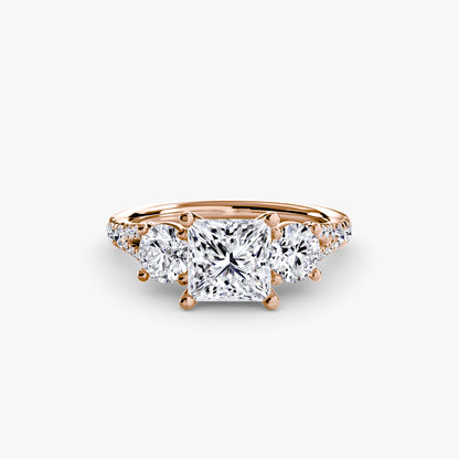 Three-Stone Ring with Pavé Band 3