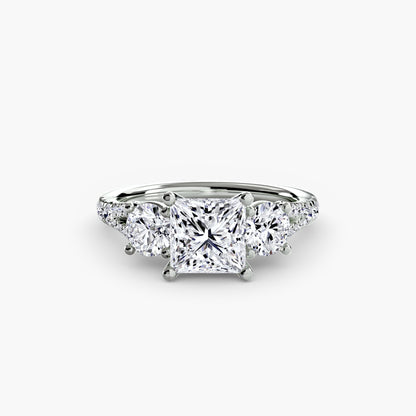 Three-Stone Ring with Pavé Band 3