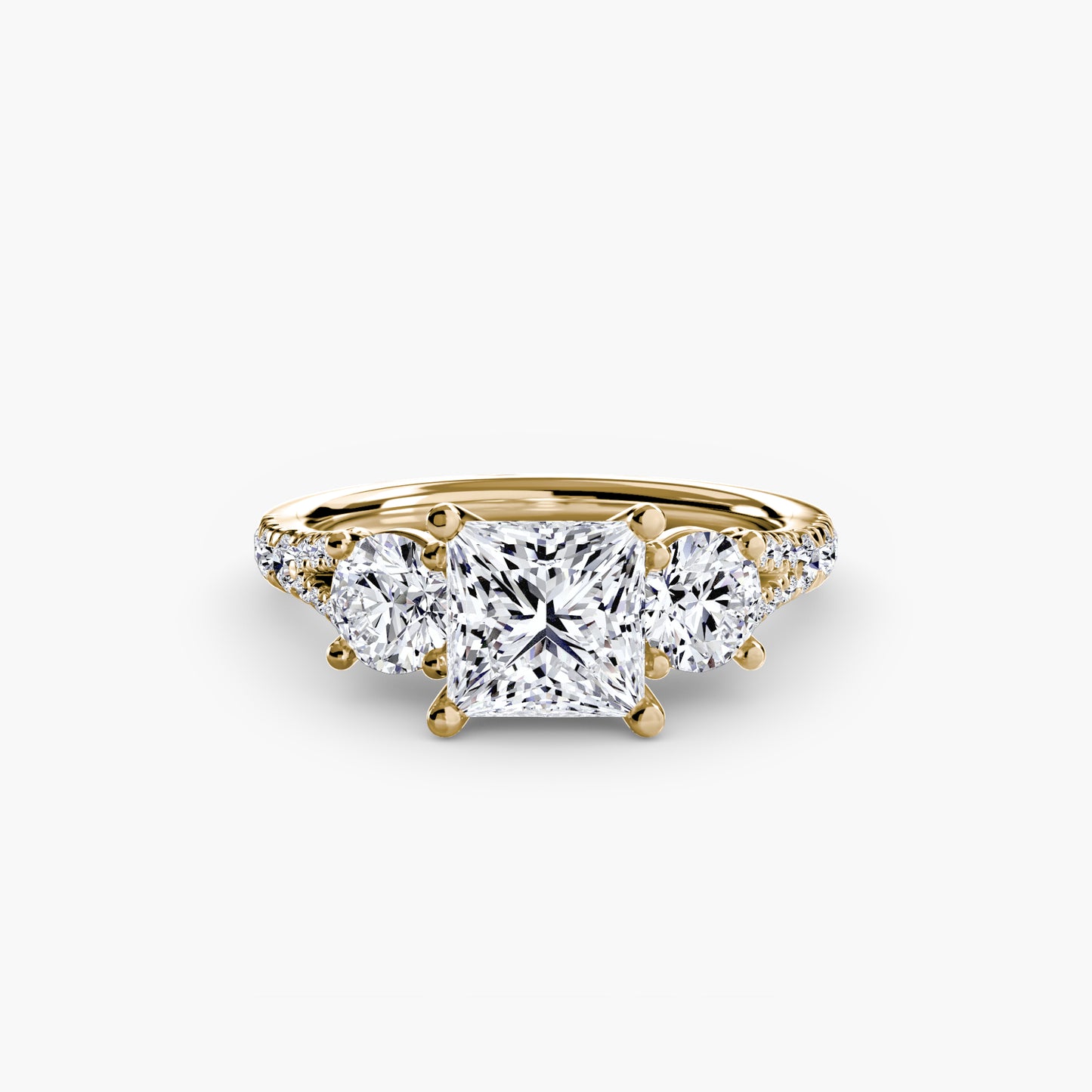 Three-Stone Ring with Pavé Band 3